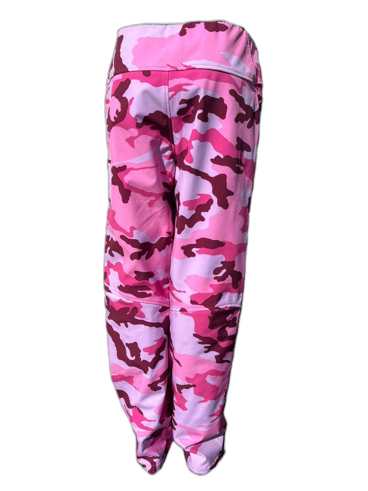 Ladies Ski Pants Pink Camo Back (background removed)