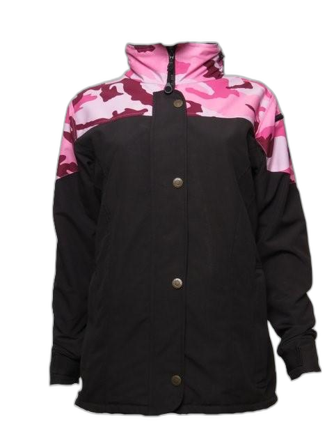 Ladies Snow Ski Jacket Pink Camo (background removed)