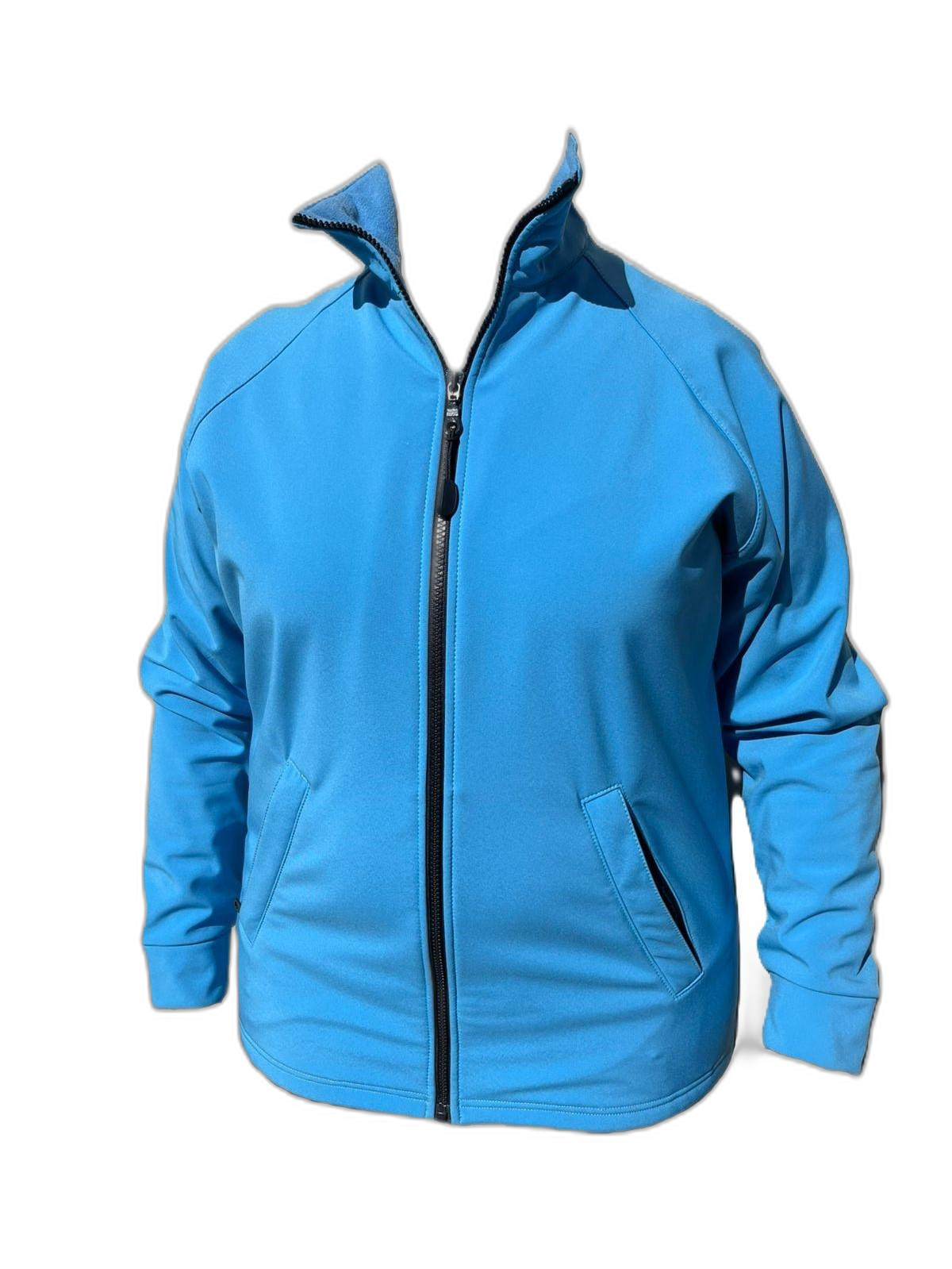 Ladies Softshell Jacket Blue Front (background removed)