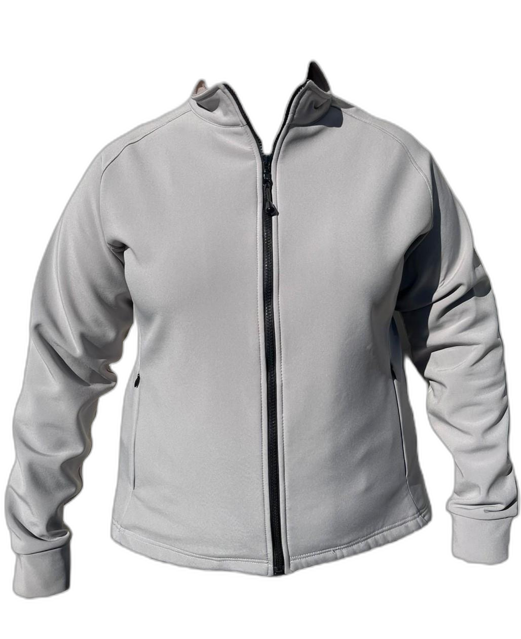 Ladies Softshell Jacket Grey Front (background removed)