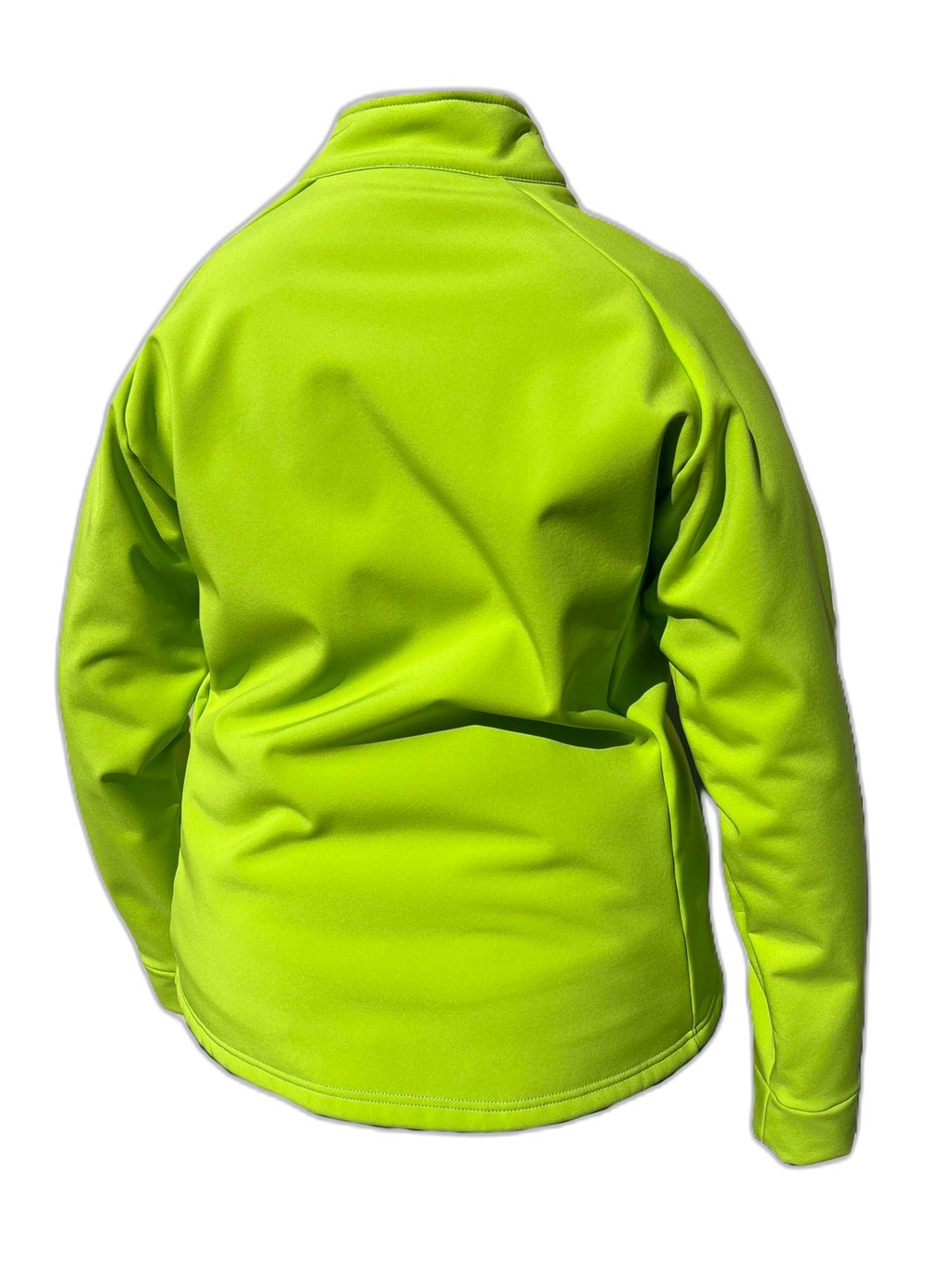 Ladies Softshell Jacket Lumo Yellow Back (background removed)