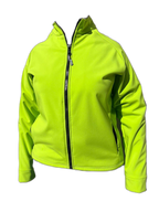 Ladies Softshell Jacket Lumo Yellow Front (background removed)