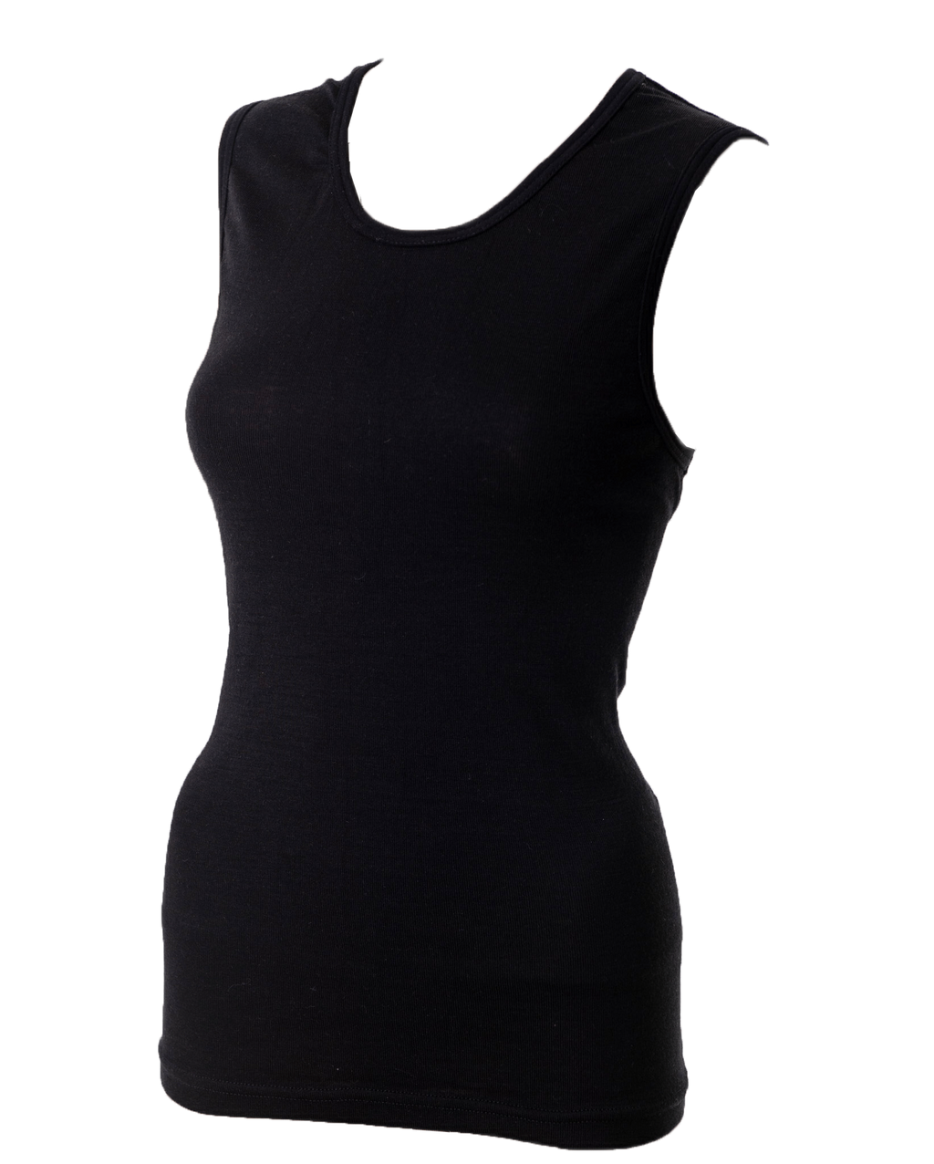 Ladies Thermal Undervest Black (background removed)