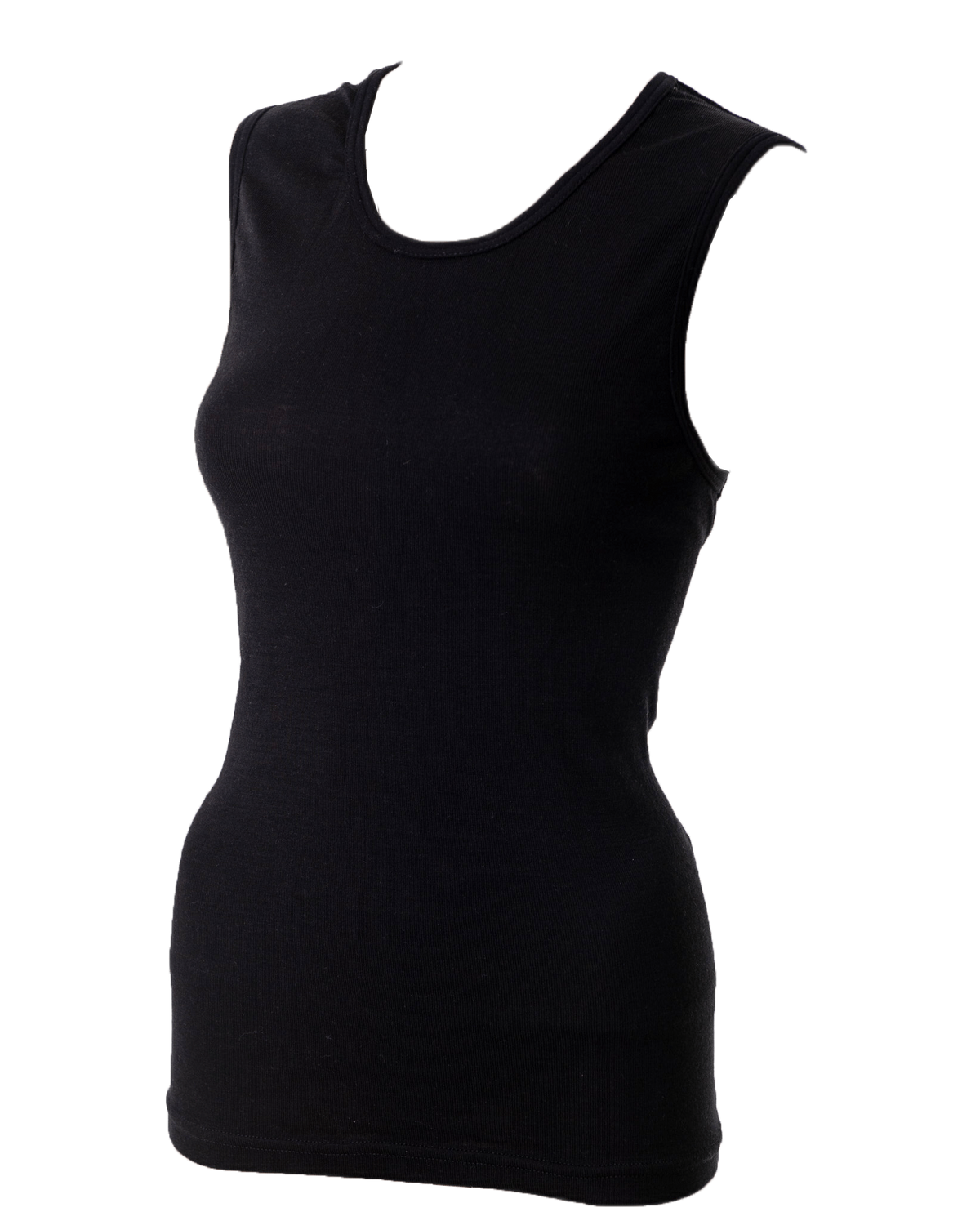Ladies Thermal Undervest Black (background removed)