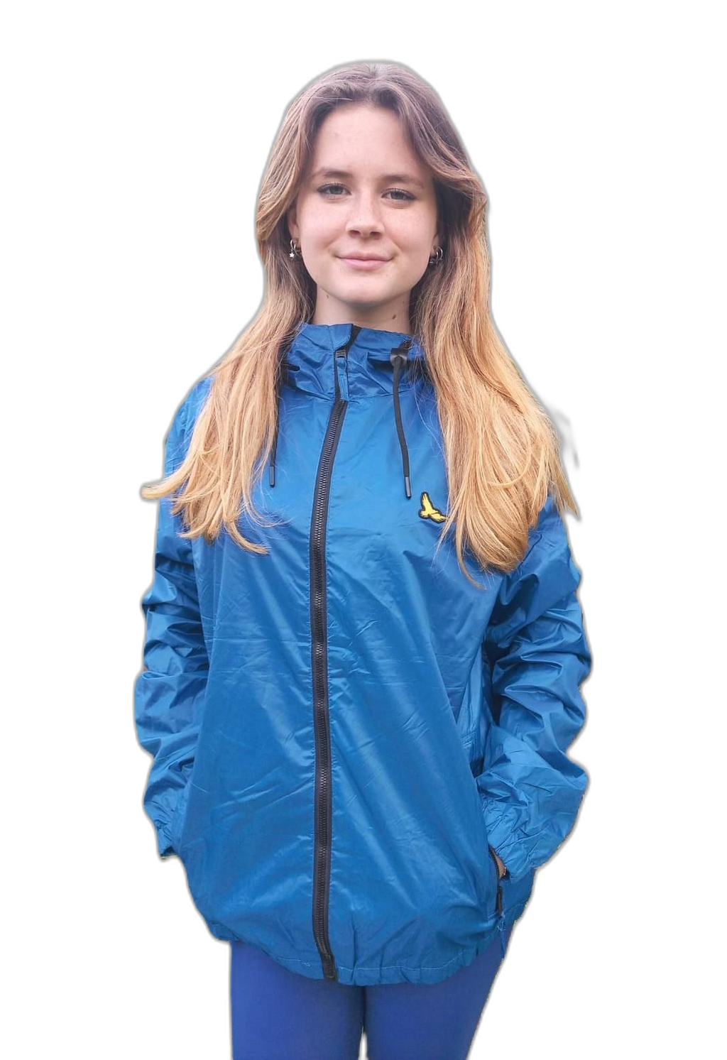 Light Weight Rain Jacket Teal (background removed)