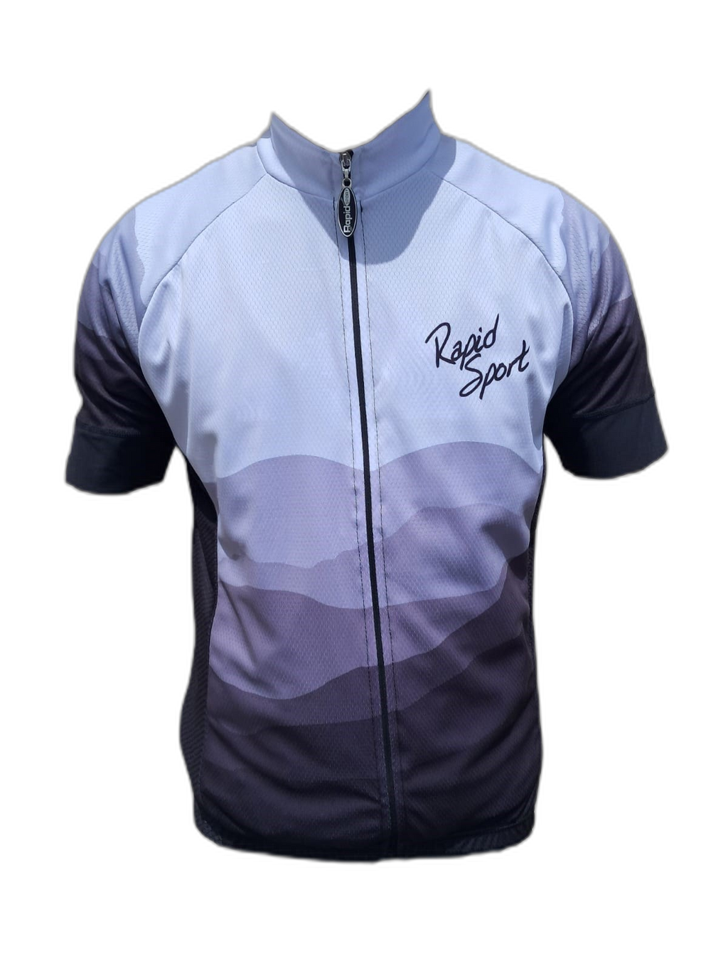 Mens Cycling Jersey Black Mountain Front (background removed)