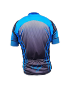 Mens Cycling Jersey Blue Honeycomb Back (background removed)