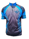 Mens Cycling Jersey Blue Honeycomb Front (background removed)