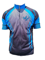 Mens Cycling Jersey Blue Honeycomb Front (background removed)