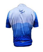 Mens Cycling Jersey Blue Mountain Back (background removed)