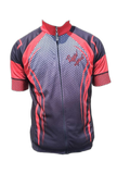 Mens Cycling Jersey Red Honeycomb Front (background removed)