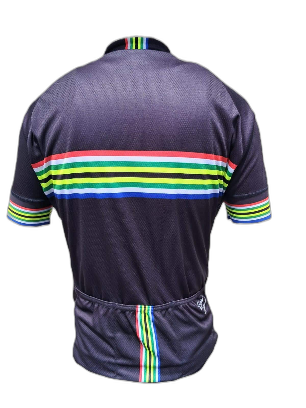 Mens Cycling Jersey Sa Flag Stripes Black Back (background removed)