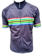 Mens Cycling Jersey Sa Flag Stripes Black Front (background removed)
