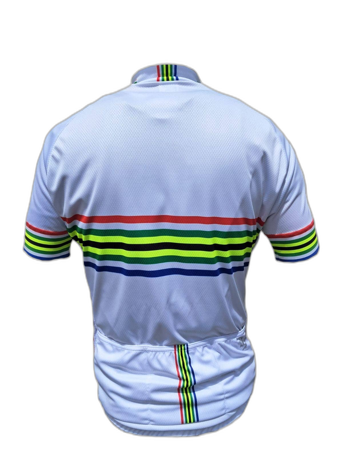 Mens Cycling Jersey Sa Flag Stripes White Back (background removed)