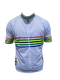 Mens Cycling Jersey Sa Flag Stripes White Front (background removed)