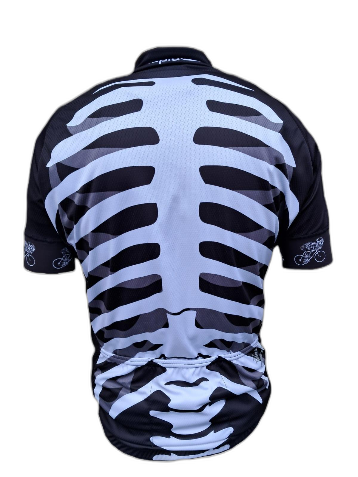 Mens Cycling Jersey Skeleton Back (background removed)