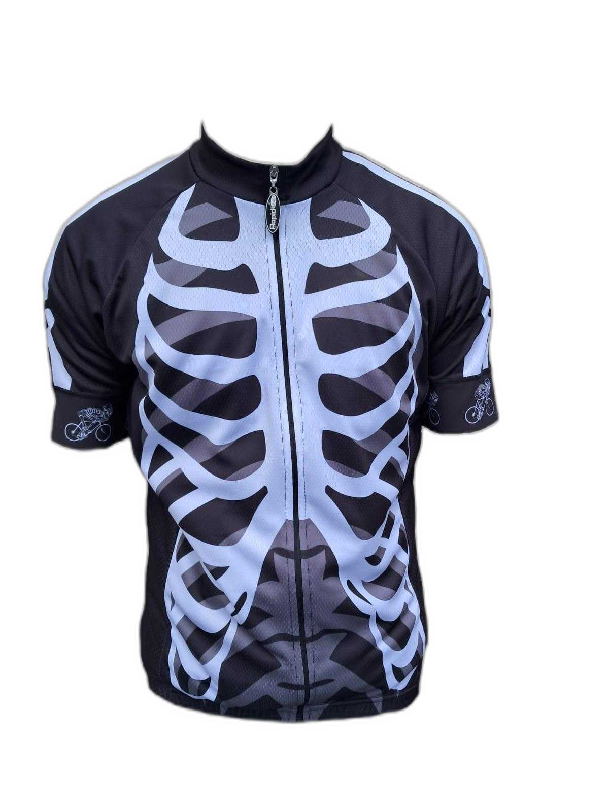 Mens Cycling Jersey Skeleton Front (background removed)