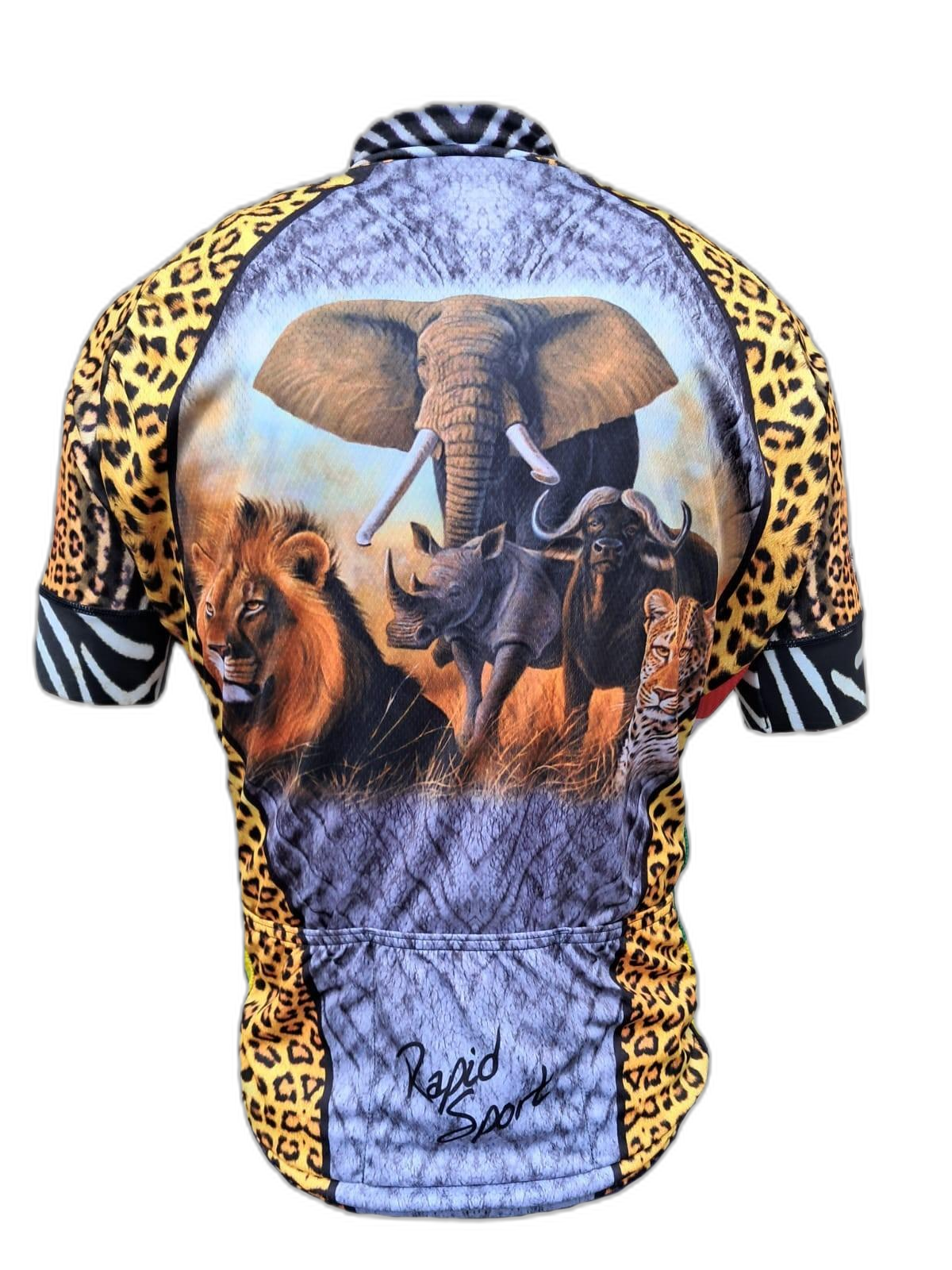 Mens Cycling Jersey South Africas Big Five Back (background removed)