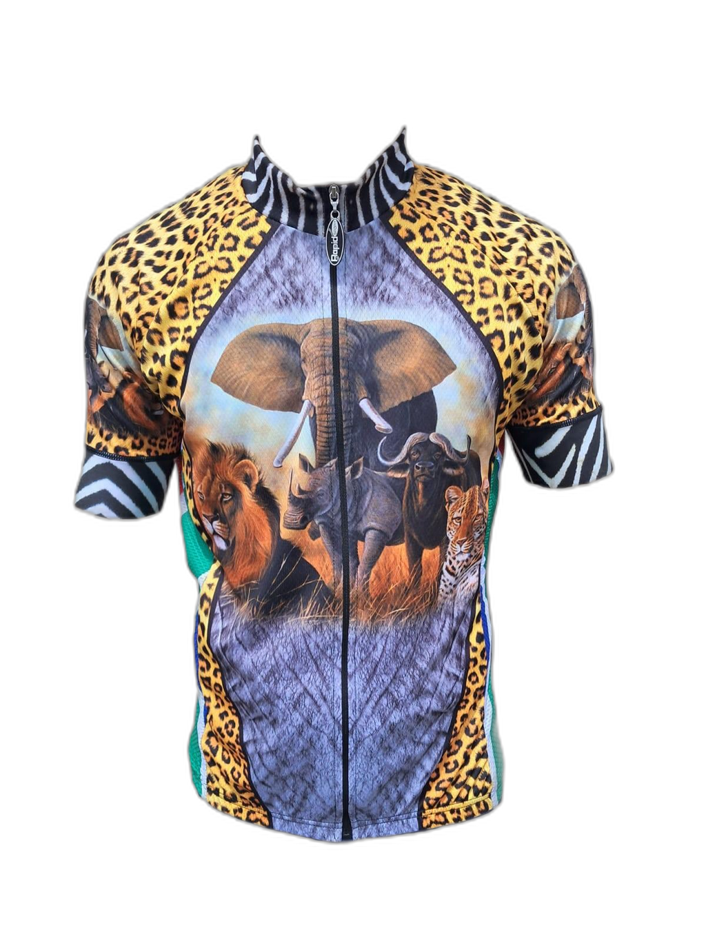 Mens Cycling Jersey South Africas Big Five Front (background removed)