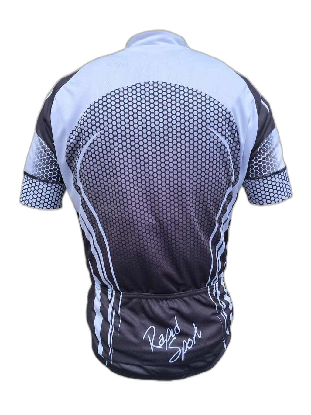 Mens Cycling Jersey White Honeycomb Back (background removed)