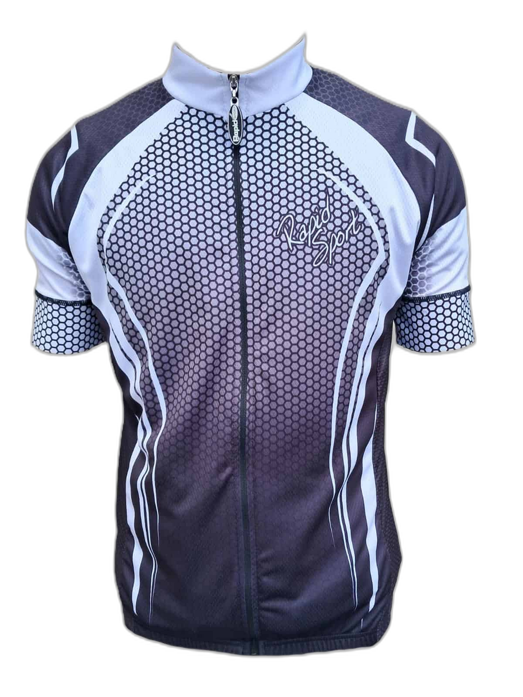 Mens Cycling Jersey White Honeycomb Front (background removed)