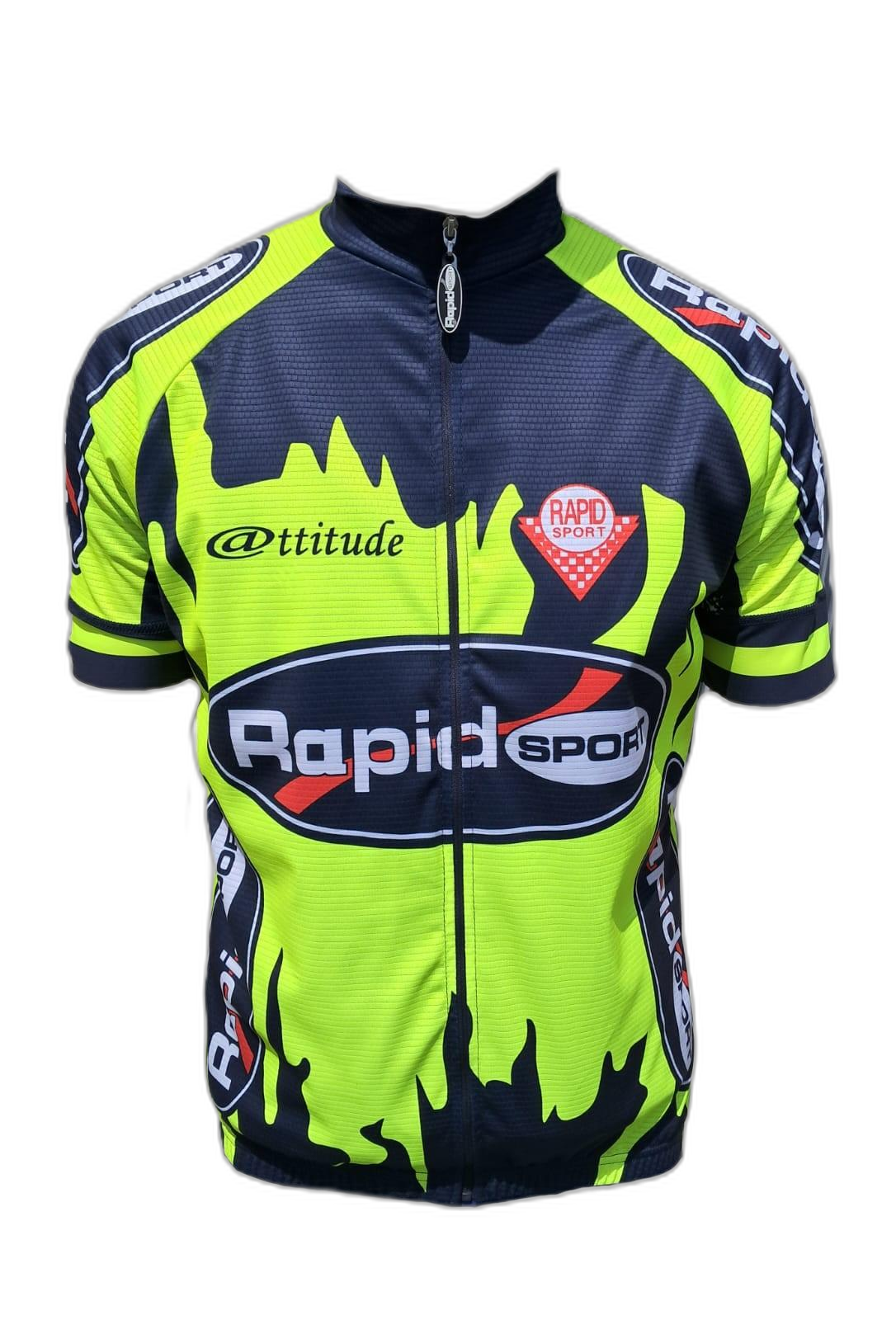 Mens Cycling Jersey Yellow Rapid Sport Front (background removed)