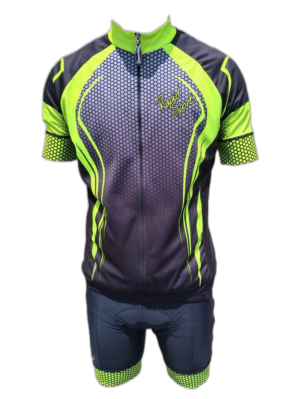Mens Cycling Outfit Lumo Honeycomb (background removed)