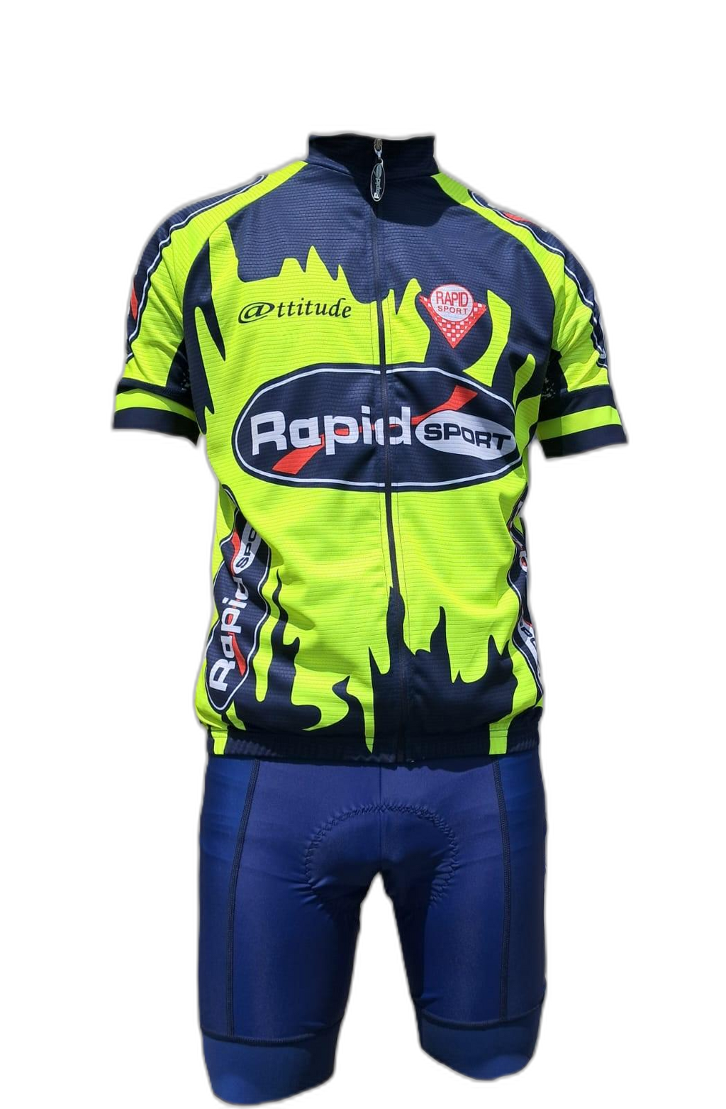 Mens Cycling Outfit Yellow Rapid Sport (background removed)