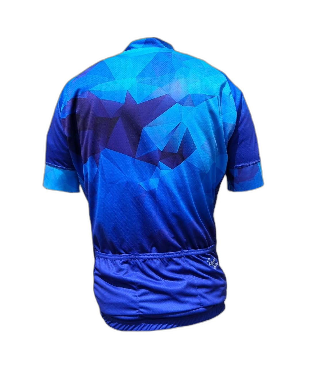Mens Cycling Shirt Blue Diamond Back (background removed)
