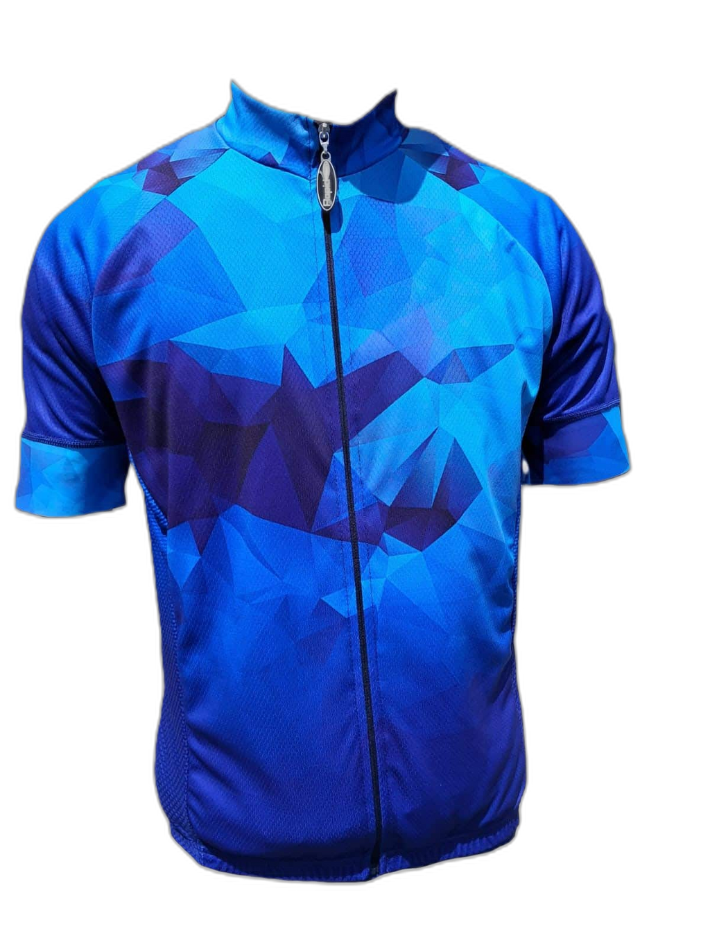 Mens Cycling Shirt Blue Diamond Front (background removed)