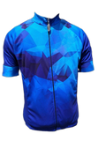 Mens Cycling Shirt Blue Diamond Front (background removed)