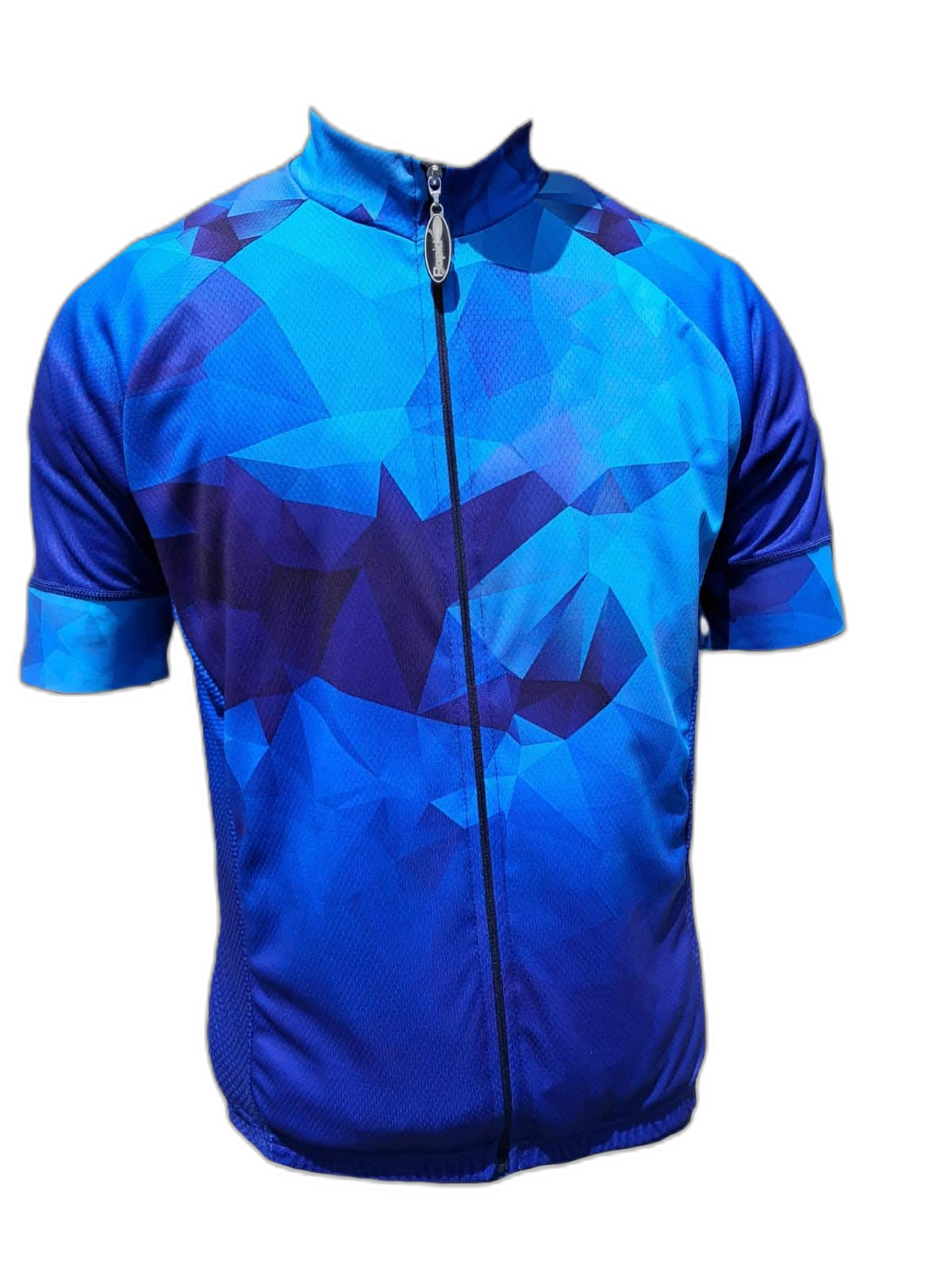 Mens Cycling Shirt Blue Diamond Front (background removed)
