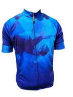 Mens Cycling Shirt Blue Diamond Front (background removed)