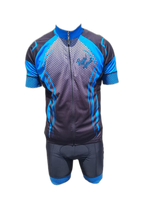 Mens Cycling Wear Blue Honeycomb (background removed)