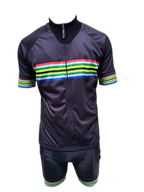 Mens Cycling Wear Sa Flag Stripes Black (background removed)