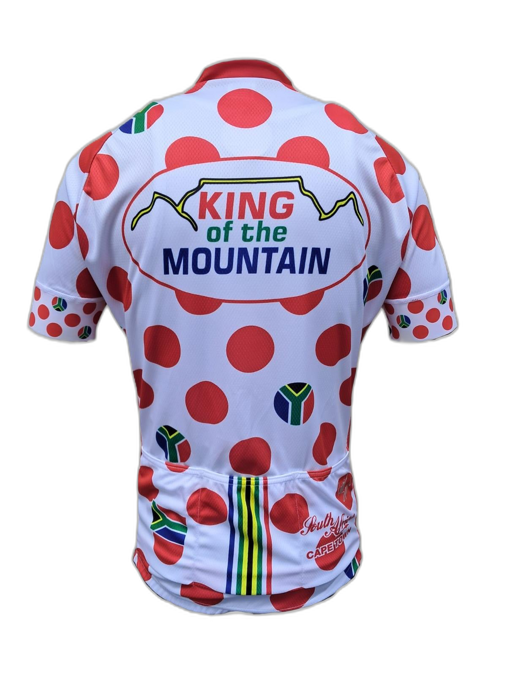 Mens King Of The Mountain Cycling Shirt Back (background removed)