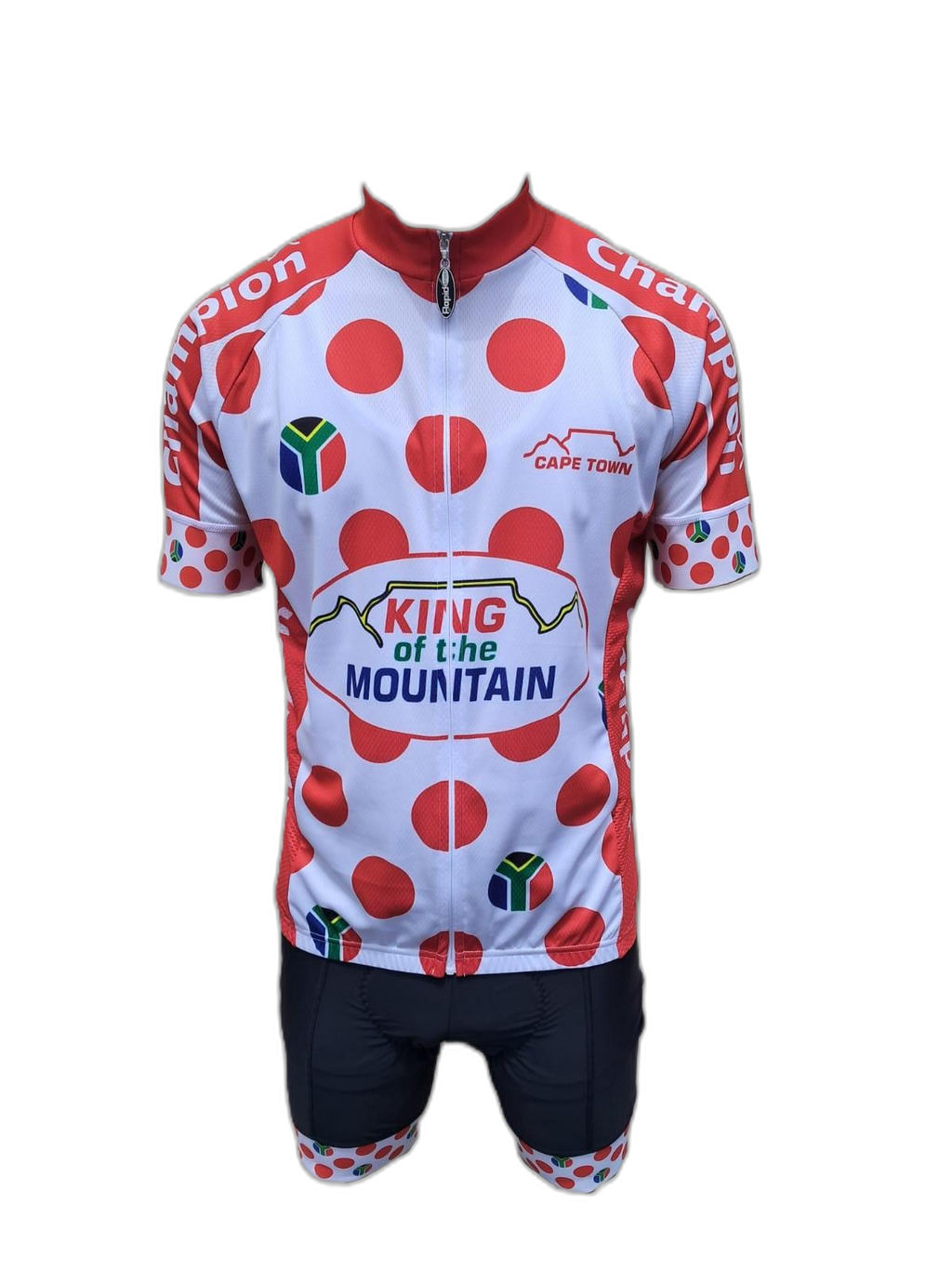 Mens King Of The Mountain Cycling Shirt Outfit (background removed)