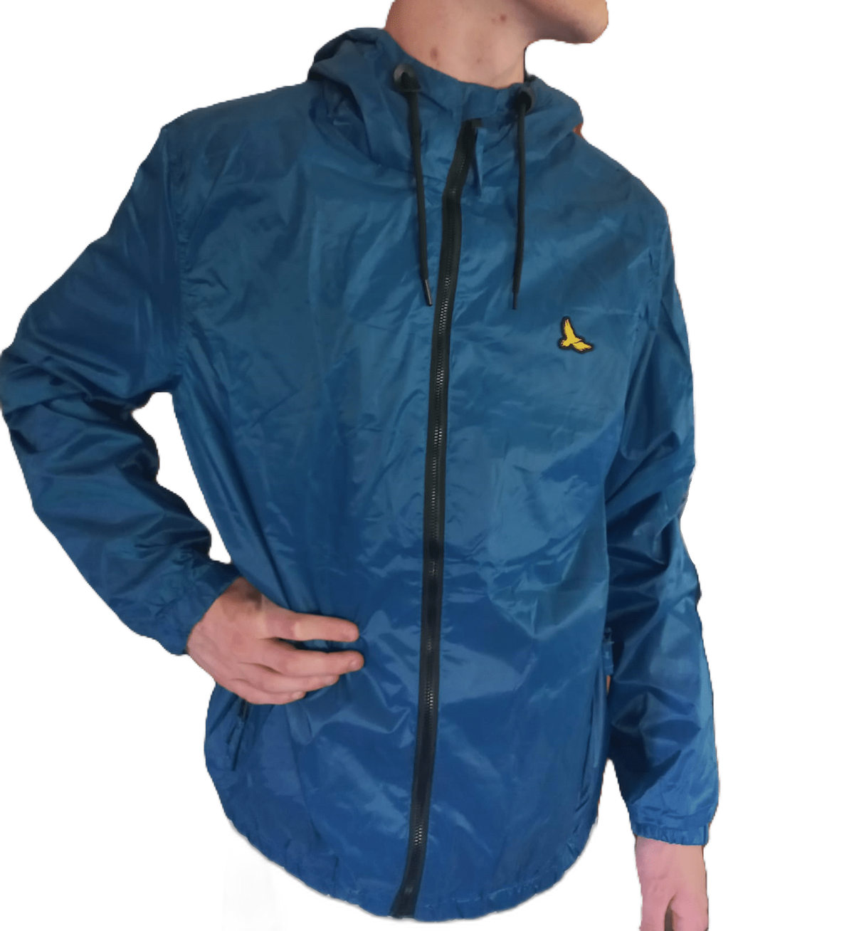 Mens Light Weight Rain Jacket Teal (background removed)