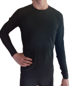 Mens Long Sleeve Thermal Top Black (background removed)