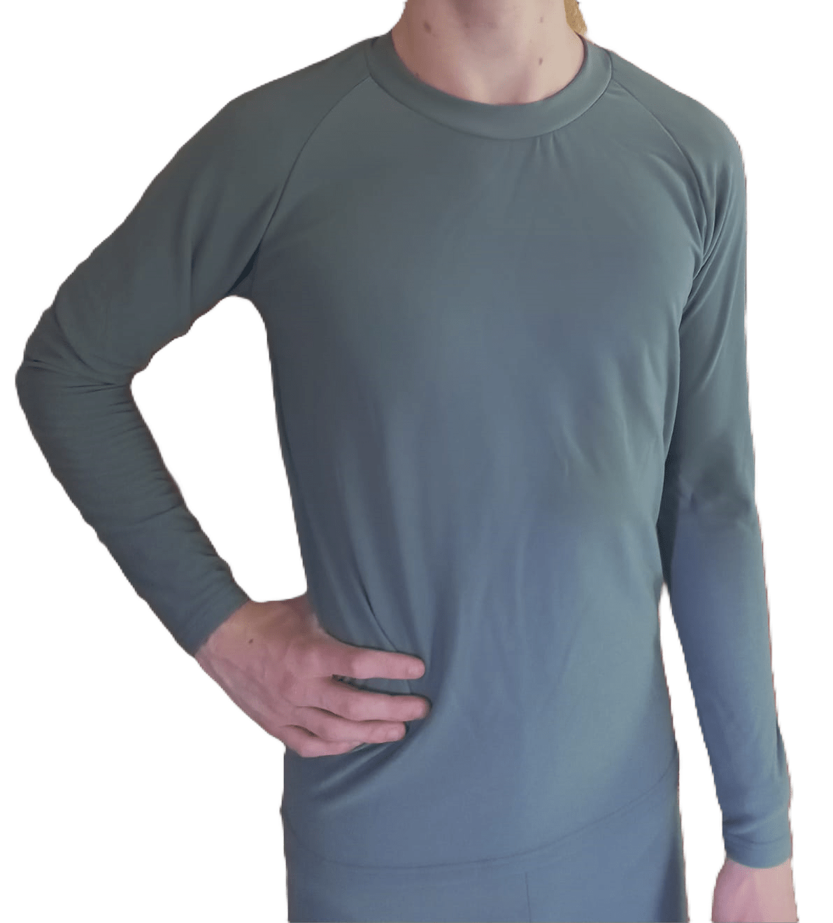 Mens Long Sleeve Thermal Top Grey (background removed)