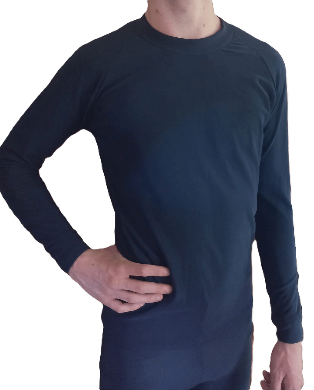 Mens Long Sleeve Thermal Top Navy (background removed)