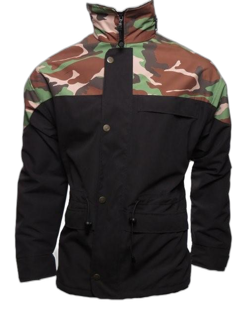 Mens Ski Jacket Black Camo (background removed)