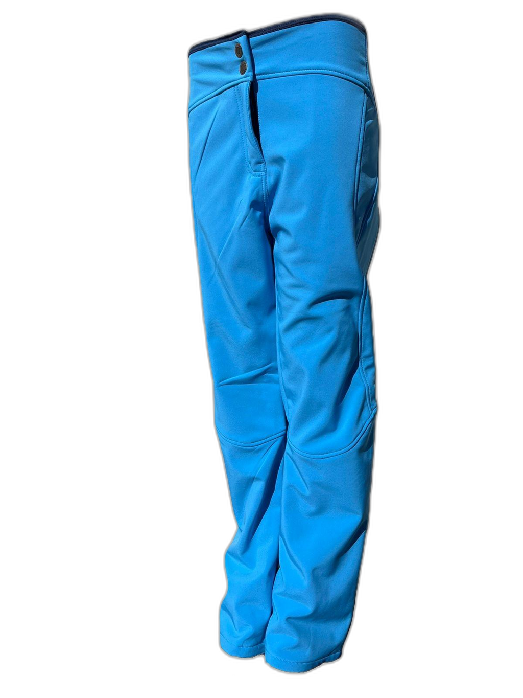 Womens Ski Pants Blue Softshell Front (background removed)