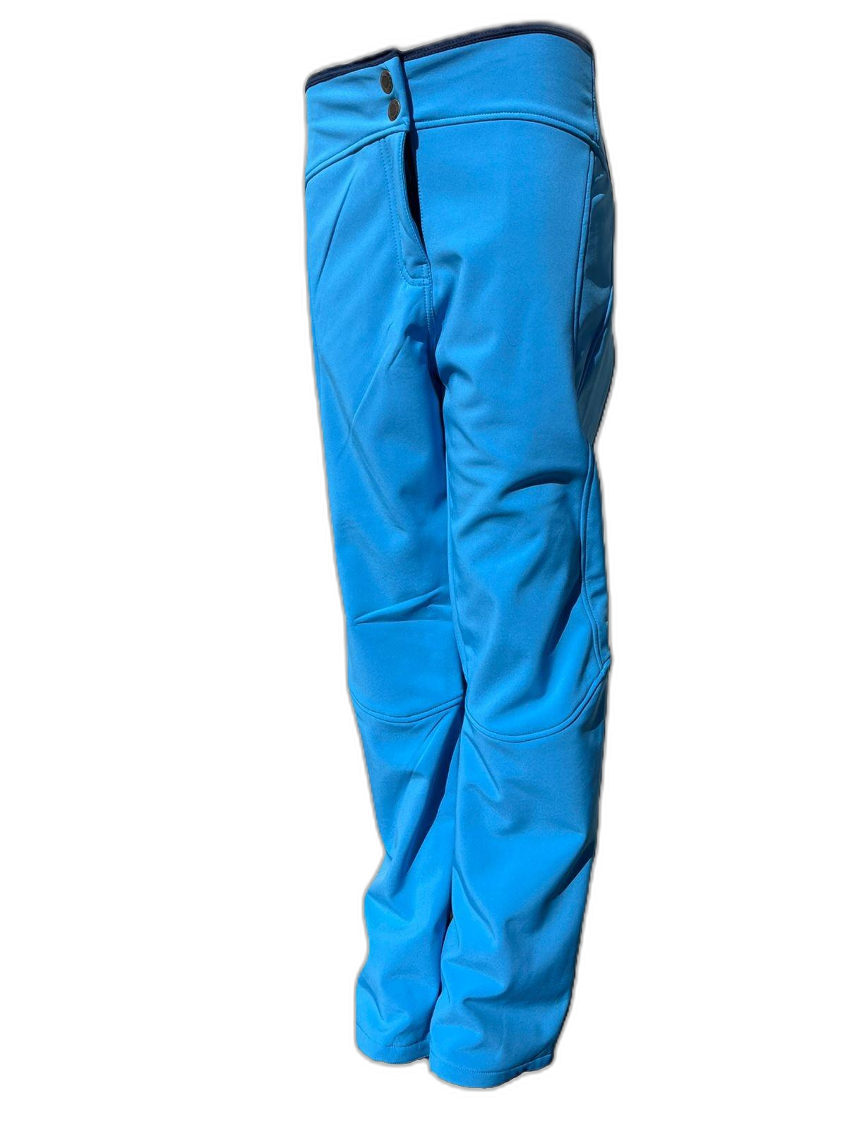 Womens Ski Pants Blue Softshell Front (background removed)