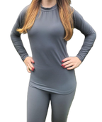 Womens Thermal Long Sleeve Top Grey (background removed)