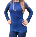 Womens Thermal Long Sleeve Top Navy (background removed)
