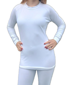 Womens Thermal Long Sleeve Top White (background removed)