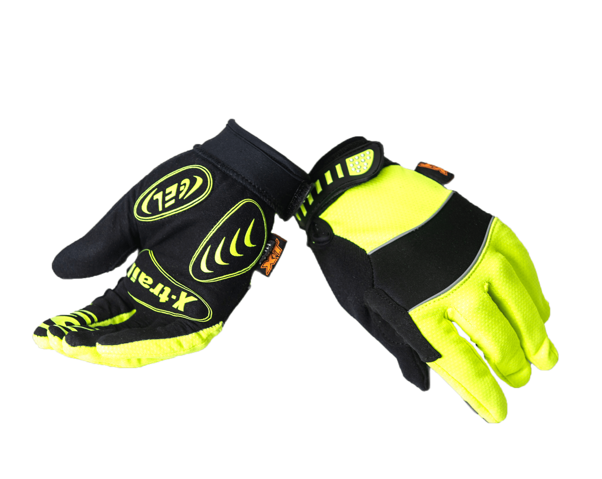 Xtrail Long Finger Cycling Gloves Yellow (background removed)